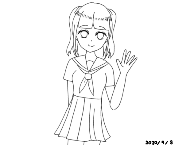 やっほー 線画
