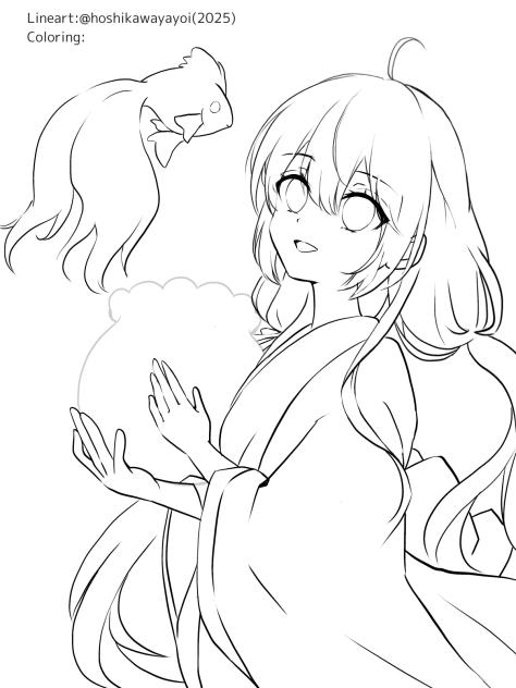 穂含月(ぬりえ)