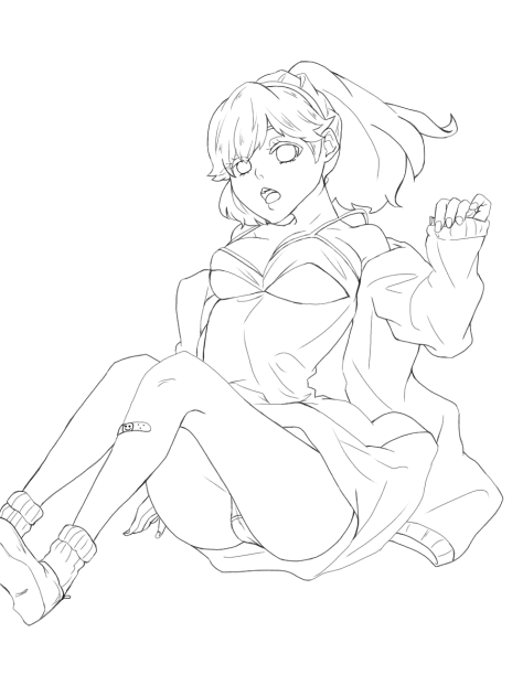線画 女の子2 着色希望！