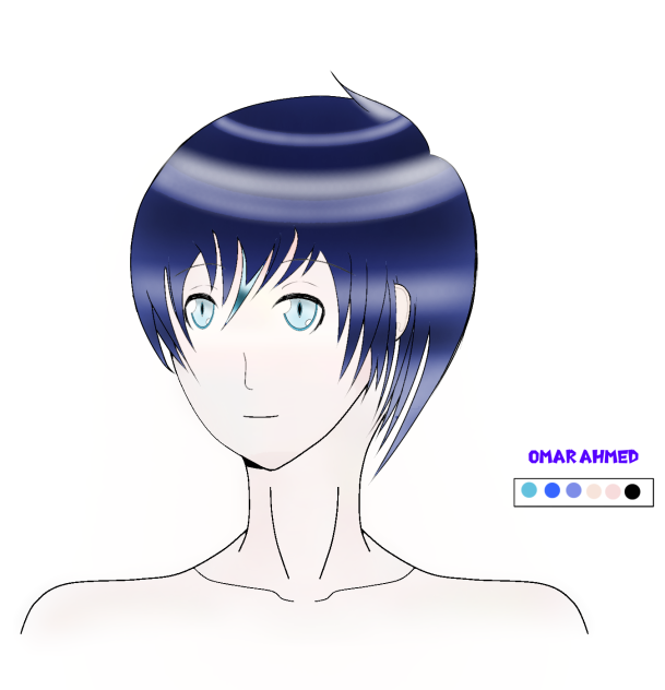 anime boy with cyan eyes
