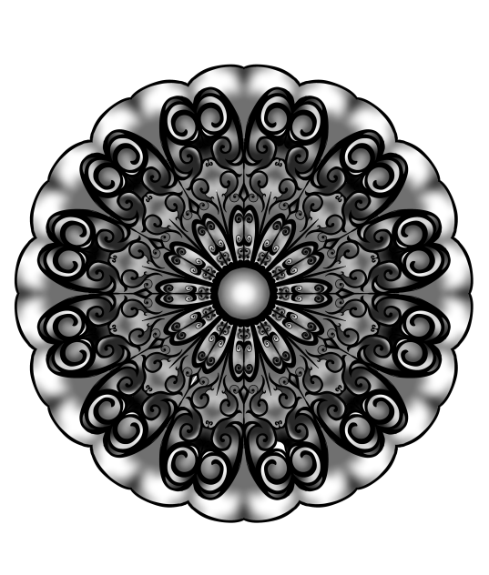 Black and grey mandala