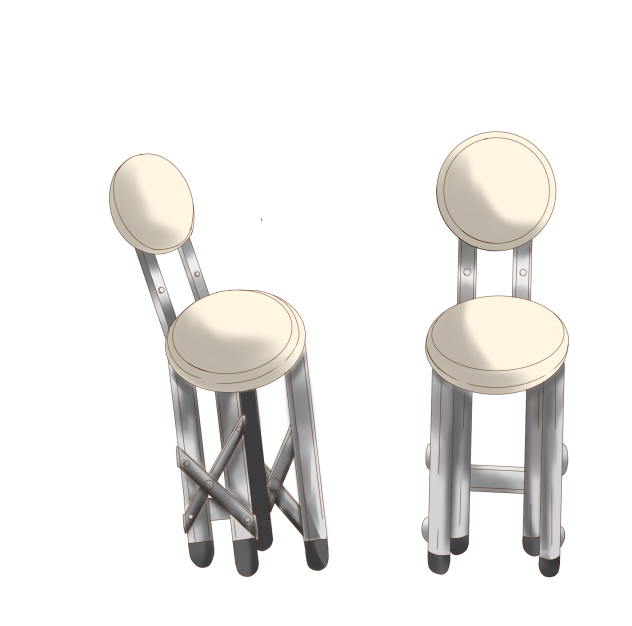 骨組みが金属の椅子