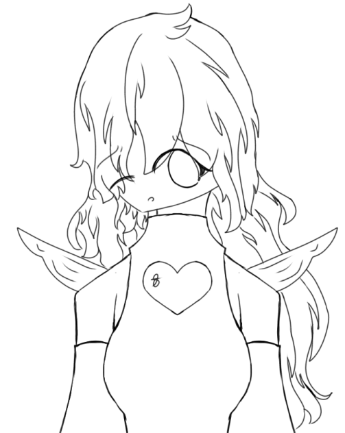 A Beautiful Girl with nice hair Lineart