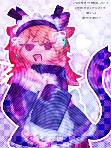 Drawing of my friend in a maid dress!!