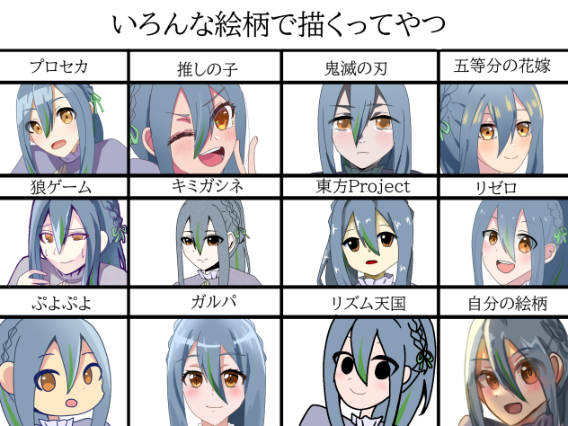 いろんな絵柄で描くってやつ