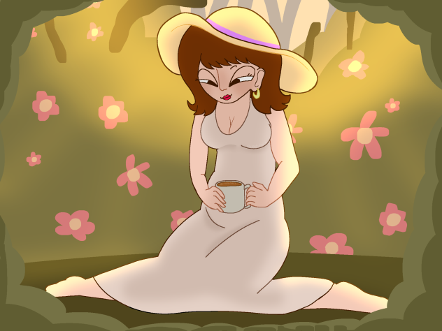 Sarah in her garden