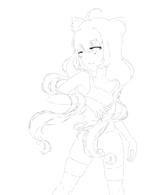 線画 猫宮ひなた