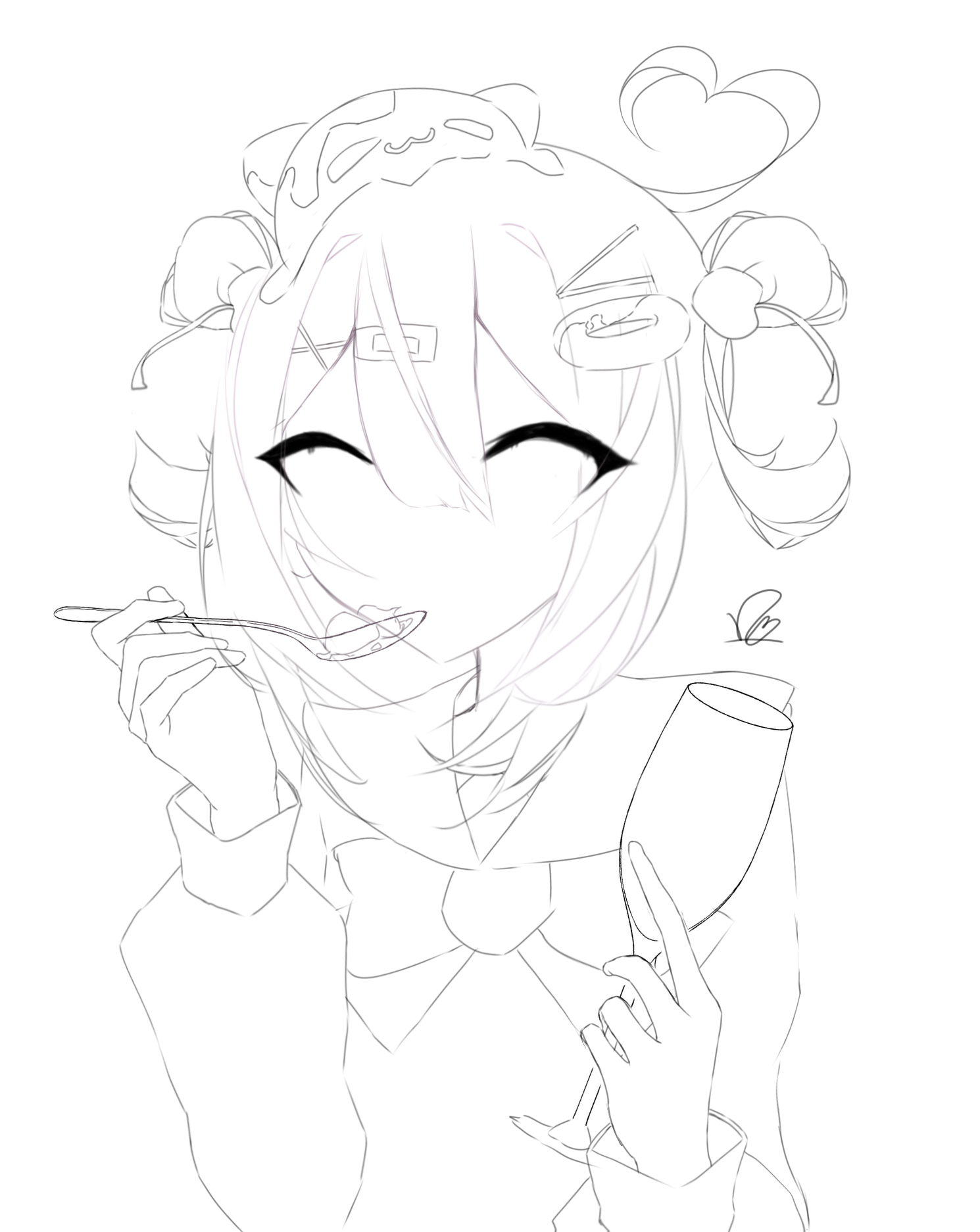 【絵】和歌、神秘的なキャラクターの線画アート 線画! - ibisPaint