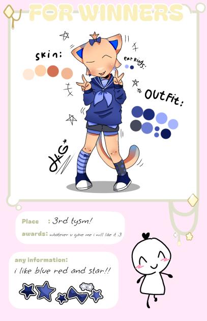 prize sheet!!