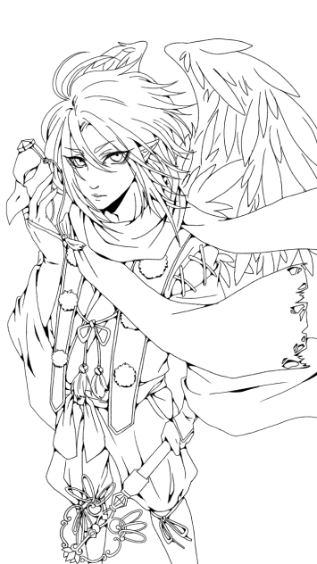 【線画】烏天狗