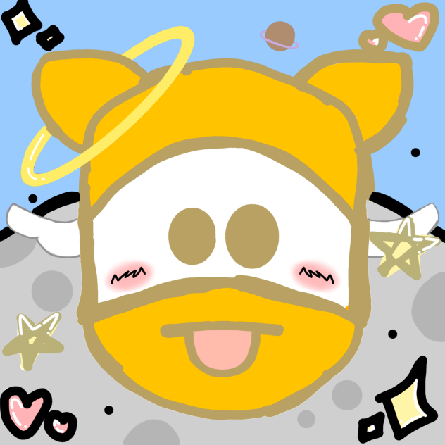 Gold pup at space