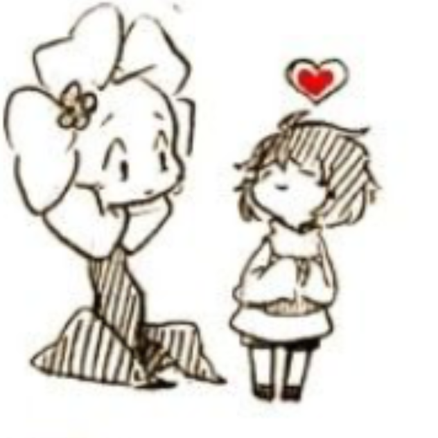 Flowey and tiny frisk