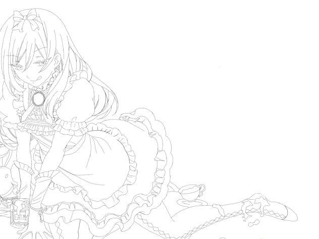 Alice in Wonderland 線画