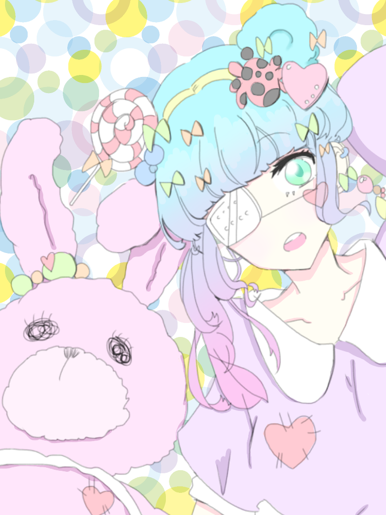 パステルカラーで塗ってみた Ibispaint