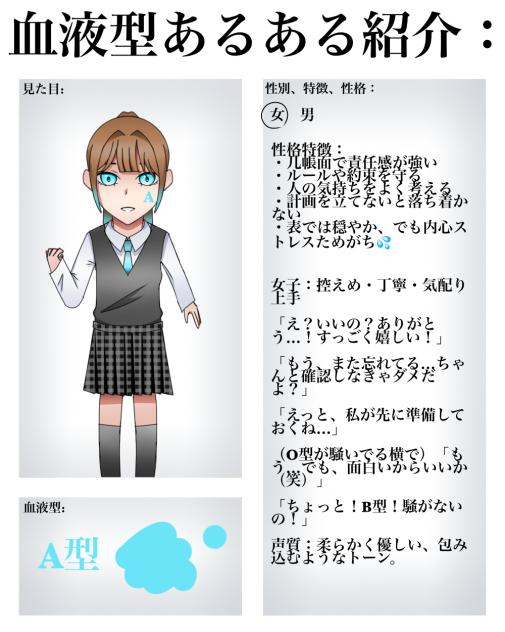 血液型あるある紹介：A型　女