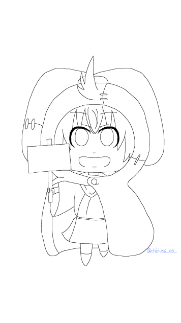 ちびうさ(自画像w)２線画