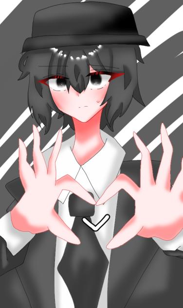 ブラック様の擬人化指ハート