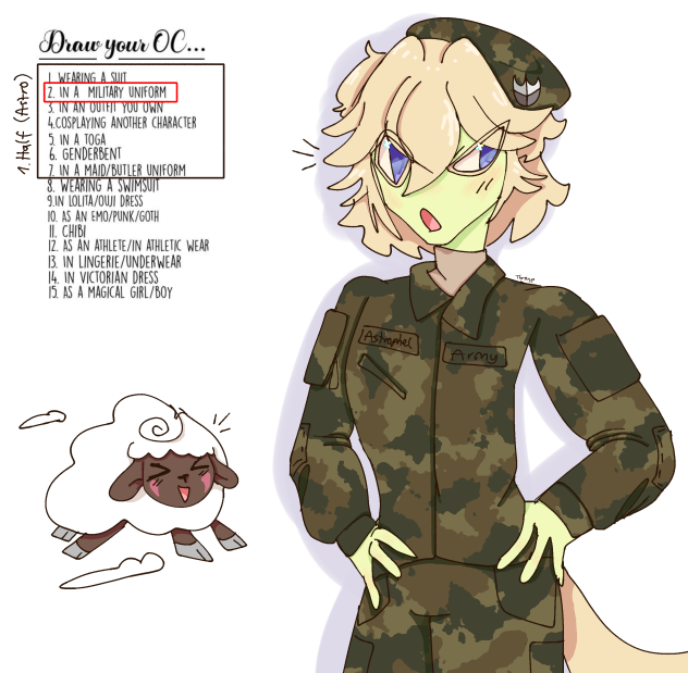 Day 2! Astrophel in a military uniform