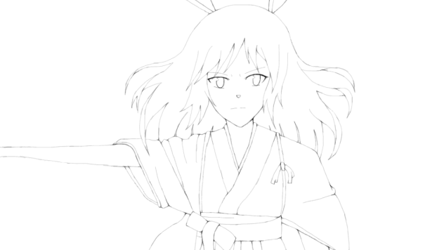 夏希先輩 線画