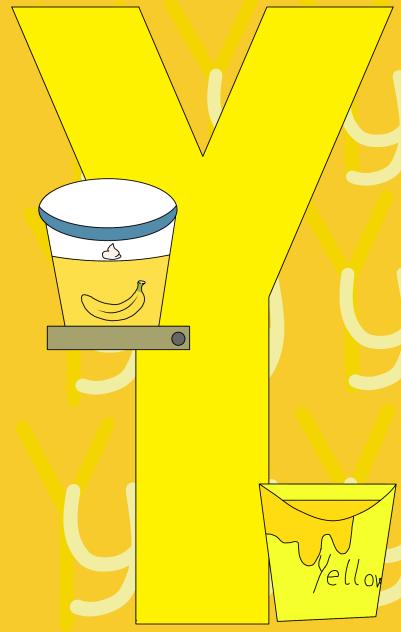 Letter Y for yellow and yogurt