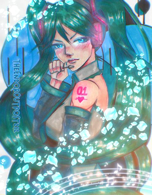 Traditional + Digital Hatsune Miku
