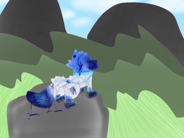 wolf quest fanart(blue blood warning)