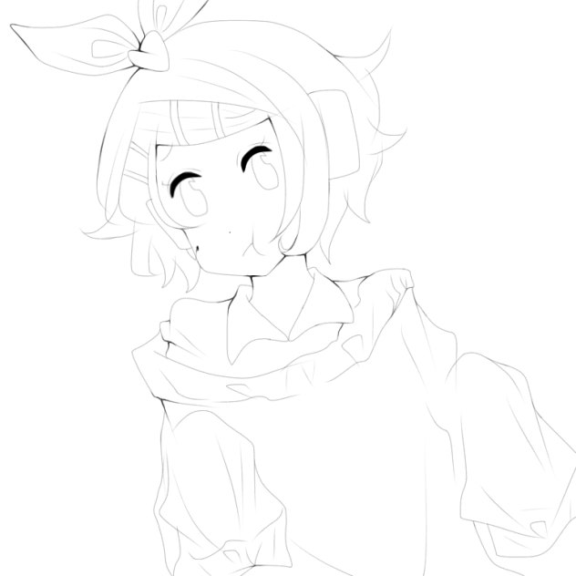 ぶかぶかリンちゃん【線画】