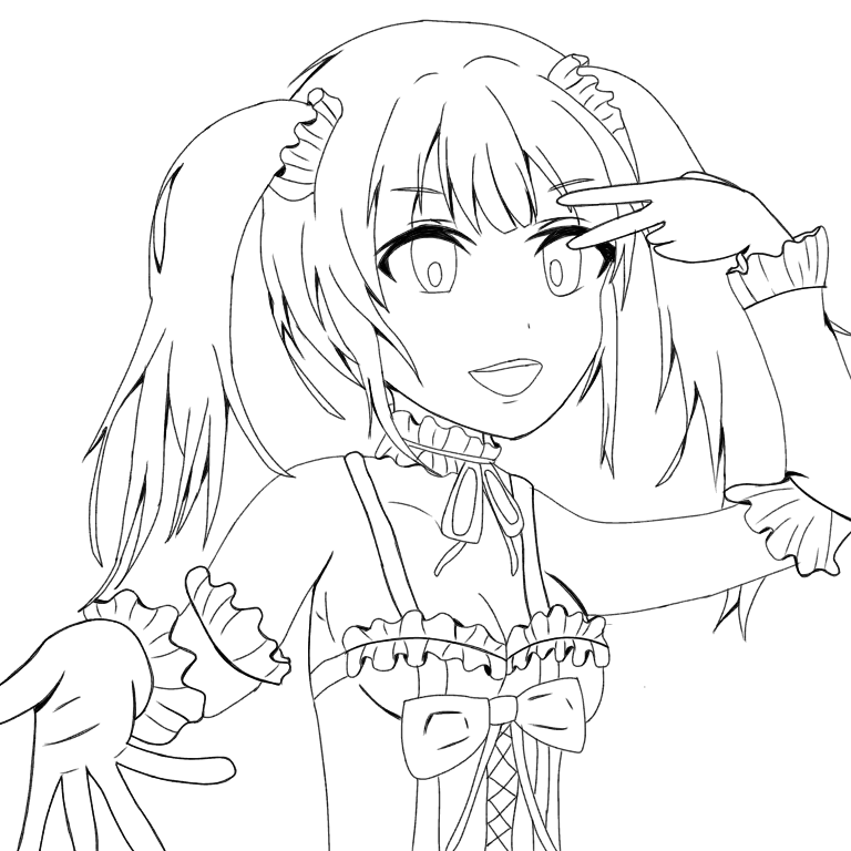 厨二病 少女 線画 Ibispaint