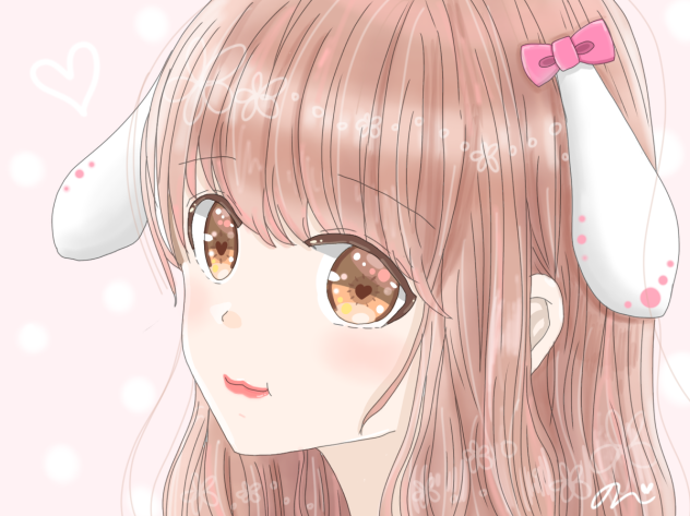 自作塗り絵 けも耳うさぎ
