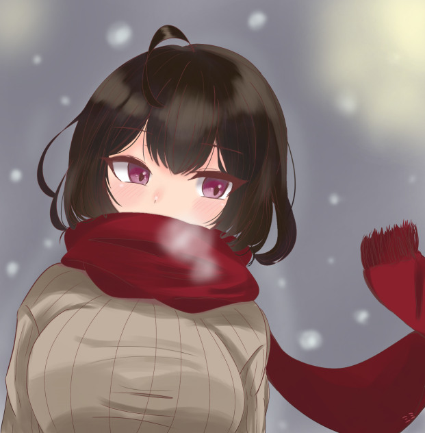 マフラーの女の子描いた - ibisPaint