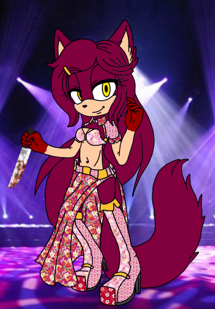 Olivia Holding A Bloody Knife