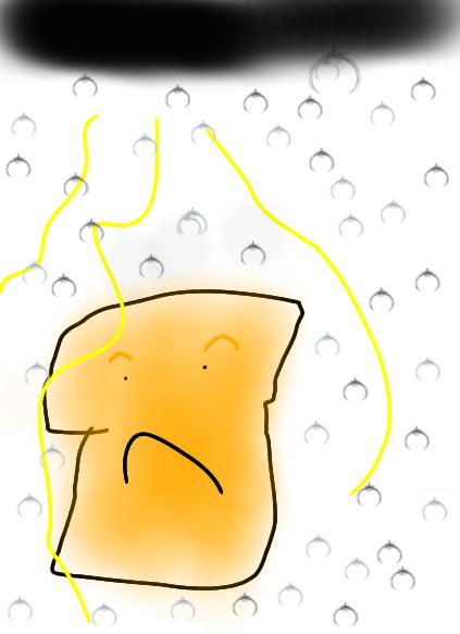 焦がしパンが外に出たら雷だった
