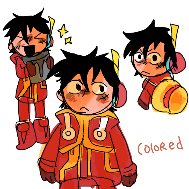 Little Luffy doodles (Colored)