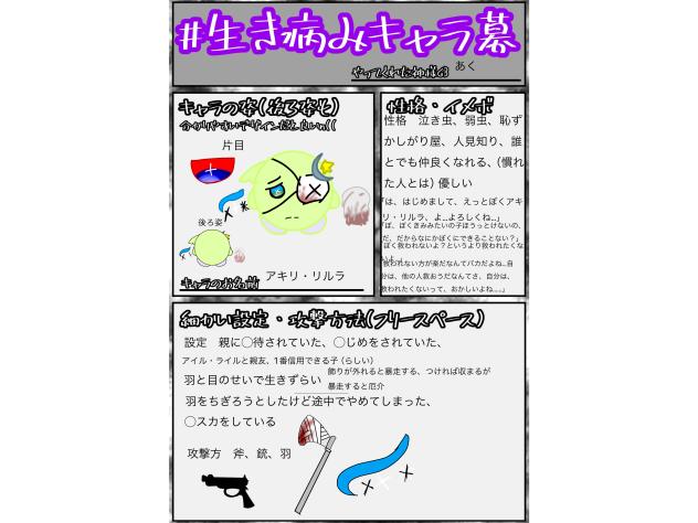 #生き病みキャラ募に参加させていただきました！