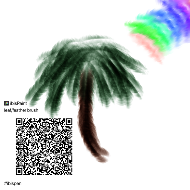 Leaves and feather brush - ibisPaint