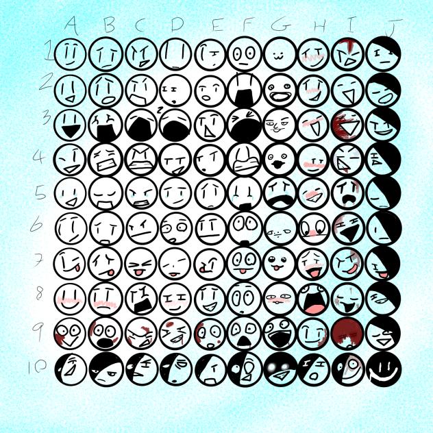100 faces - ibisPaint