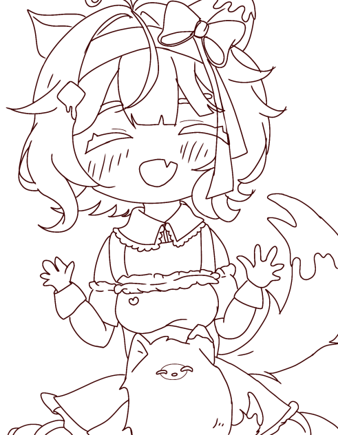 このちゃんミニキャラ線画