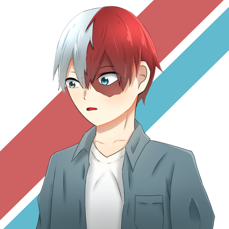 轟焦凍 横顔】ヒロアカ 轟焦凍 color2 缶バッジ 100点 ヒロアカ 轟焦