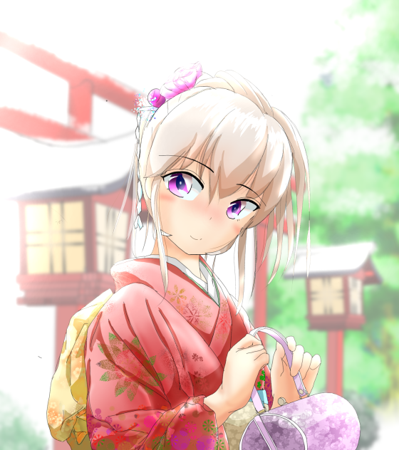 着物似合ってるかなぁ？