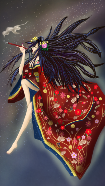 花魁を描いてみた。