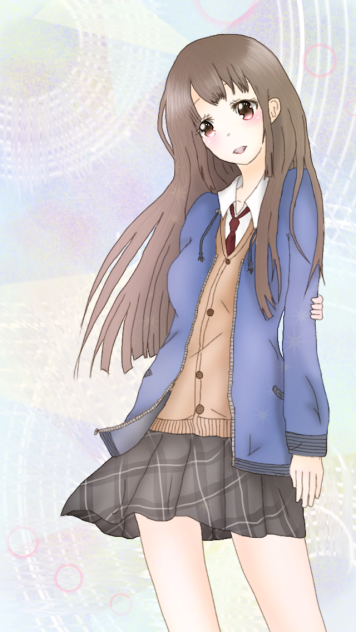 制服パーカー女の子