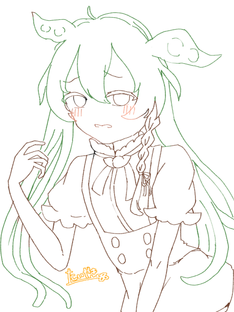 ツインテールずんだもん線画