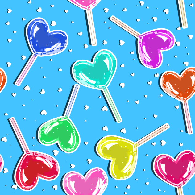 Heart Lolipop Pattern 3D