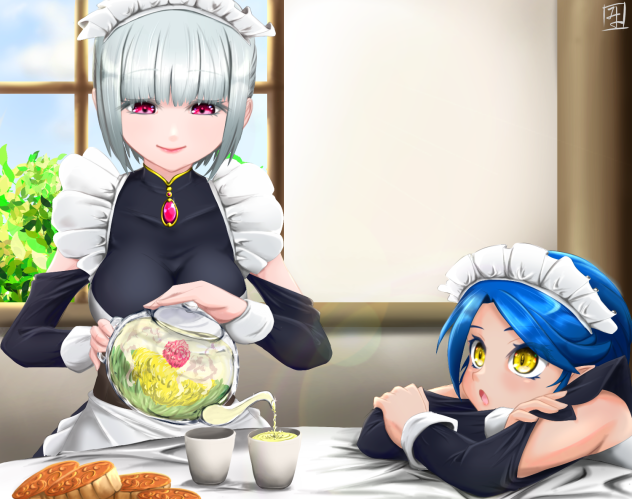 メイドさんの日常（花茶で休憩）