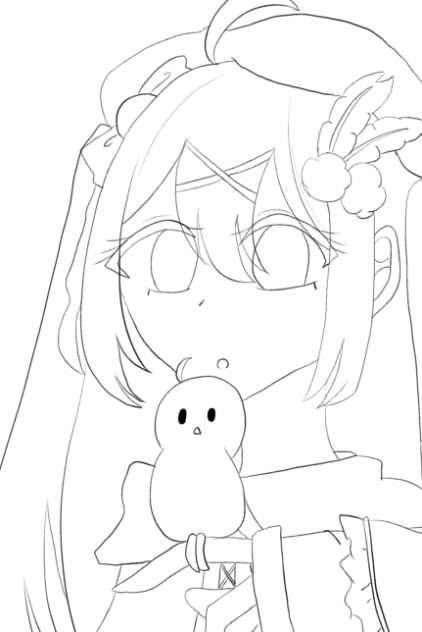 りさちゃん（線画）