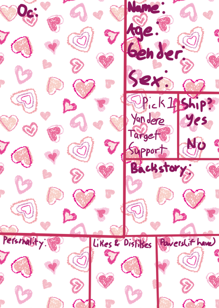 Obsession of the Yanderes sheet