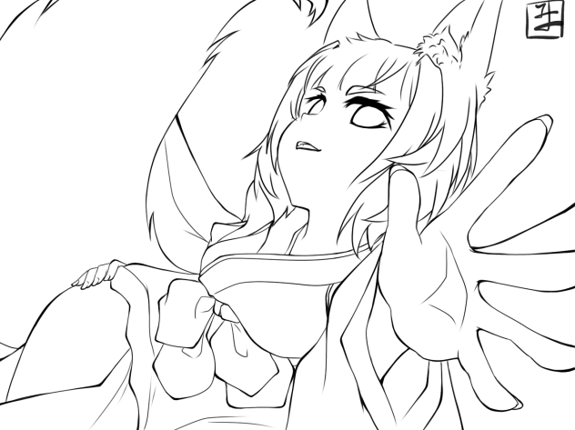 お稲荷さま　線画