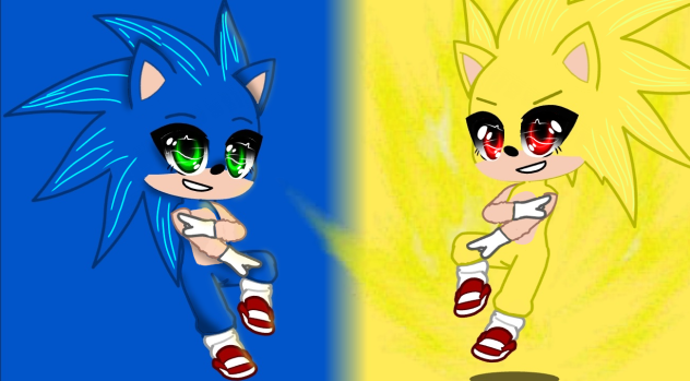 Sonic the hedgehog e Super Sonic imagem - ibisPaint