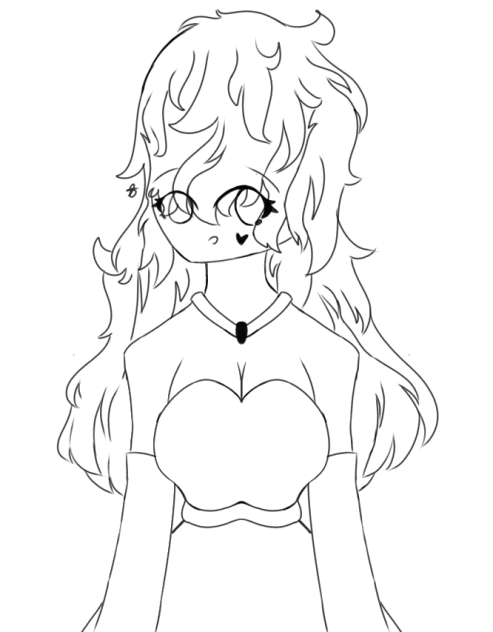 A Girl that looks weird Lineart