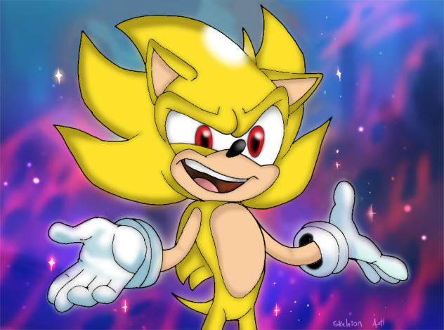 FanArt de Fleetway Sonic a Super Sonic